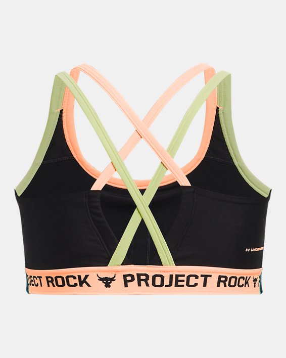 Women's Project Rock Crossback Sports Bra, Green, pdpMainDesktop image number 6